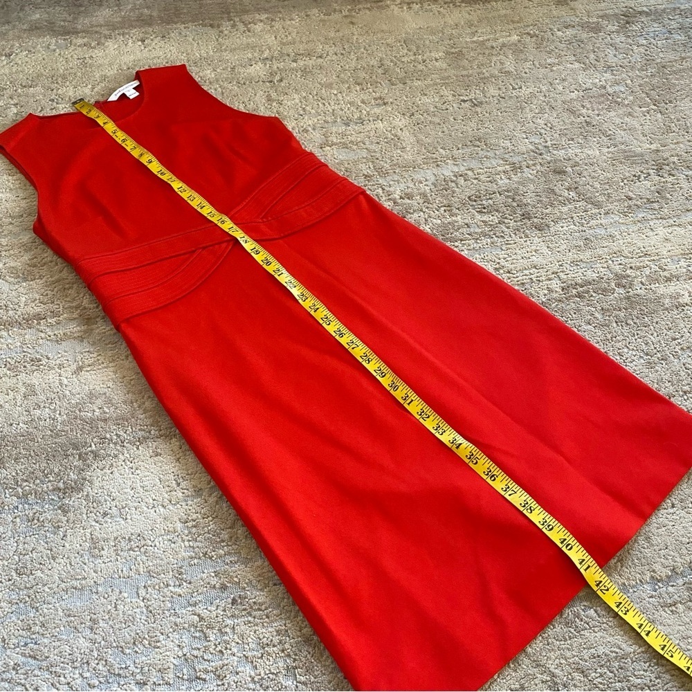Diane Von Furstenberg Evita Sheath Dress Bright Red Above Knee Sleeveless: 10 - Picture 10 of 12